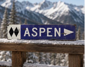 Custom Double Diamond Ski Trail Sign - Rustic Hand Made Distressed Wooden Sign Decoration