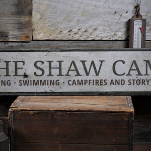 Letrero de madera para camping familiar, decoración de camping, letrero de camping personalizado, regalo vintage para amantes del camping, letreros de madera rústicos hechos a mano.