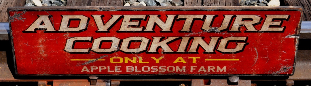 Custom Adventure Cooking Wood Sign - Rustic Hand Made Vintage Wooden ...