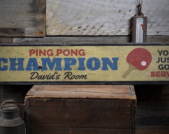 Ping Pong Wood Sign, Ping Pong Lover, Ping Pong Gift, Custom Ping Pong Sign Decor, Game Room Sign, Beach House, Vintage Handmade Wood Sign
