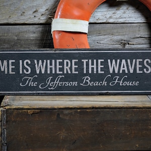 Beach Phrase Sign, Wooden Beach Decor, Beach Waves Sign, Ocean Saying Gift, Rustic Beach House Sign, HandMade Vintage Wood Sign Decorations