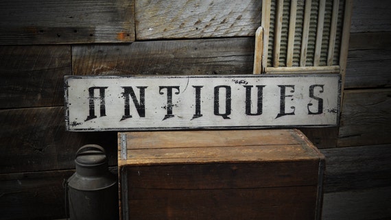 Vintage Antiques Wood Sign - Rustic Hand Made Vintage Wooden - Etsy