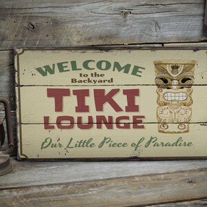 Welcome Lounge Sign, Welcome Tiki Lounge, Wood Beach Sign, Beach Dream Sign, Wood Sale Decor, Wood Lodge Decor - Wooden Old Signs Decor