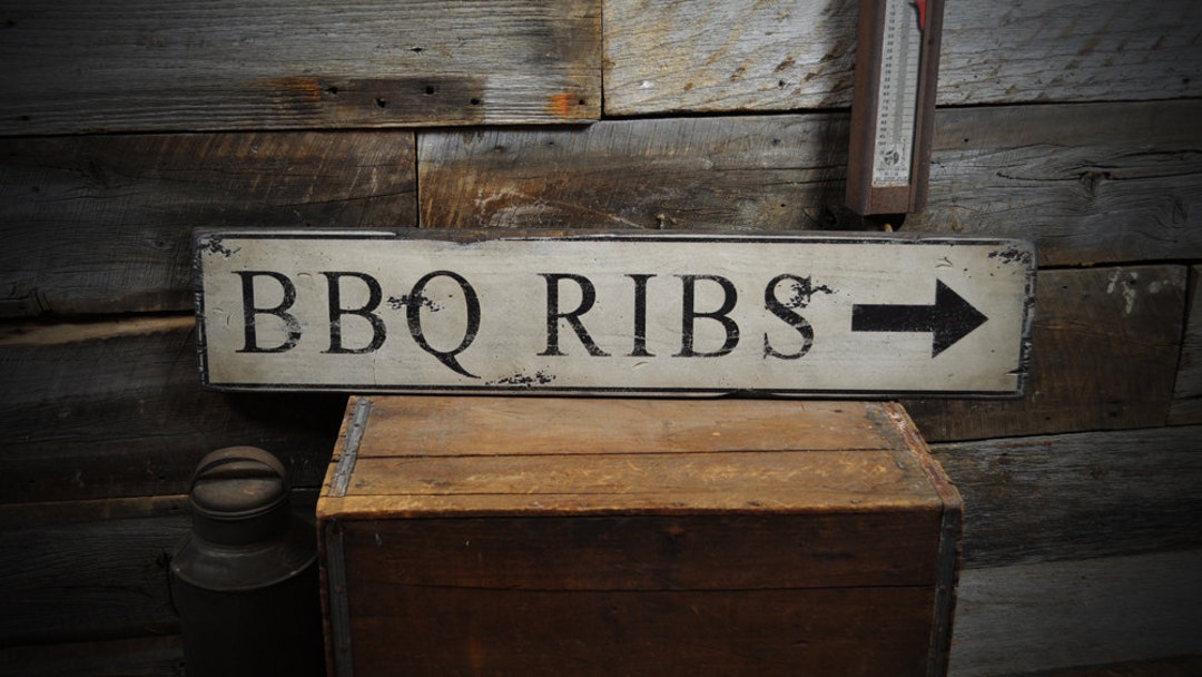 Pork Ribs Sign Handcrafted BBQ Ribs Wooden Sign, Grill Decor - Etsy