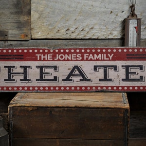 Theater Wood Sign, Home Theater Decor, Movie Lover Sign, Movie Room Decor, Home Theater - Rustic Hand Made Vintage Wooden Sign Decor