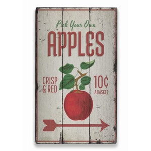 Apple Picking Sign, Apple Tree Decor, Apple Picking Decor, Flower Decor, Wood Cabin Decor, Wooden Lodge Decor Wooden Old Signs Decor image 2