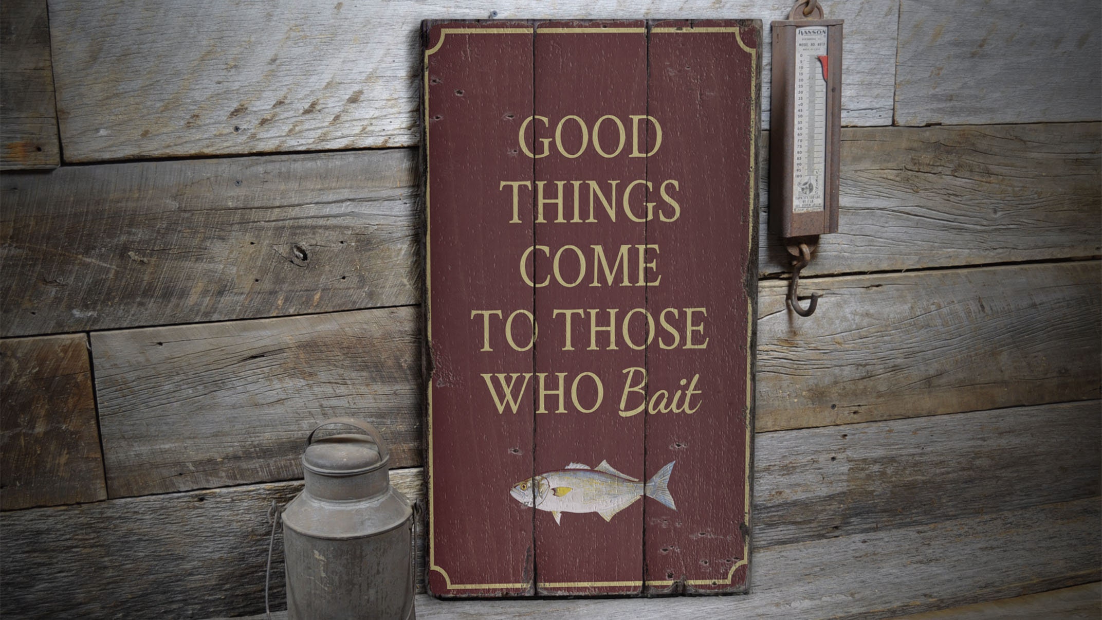 Bait Shop Decor, Bait Shop Sign, Baiting Living Sign, Beach Dream Sign, Wooden Sales Decor, Wood Lodge Decor - Wooden Old Signs Decor