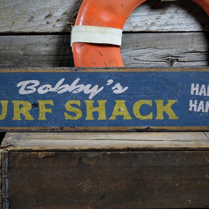 Surfing Wood Sign, Custom Surf Shack Sign, Hang 10 Sign, Surfing Decor, Rustic Surf Sign, Surf Lover, Vintage Handmade Wood Sign Surf Signs
