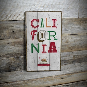 California Sign, California Republic, Cali Decor Sign, US State Sign, California Wall Sign, Cali Gifts Sign, Handmade - Quality Wooden Sign