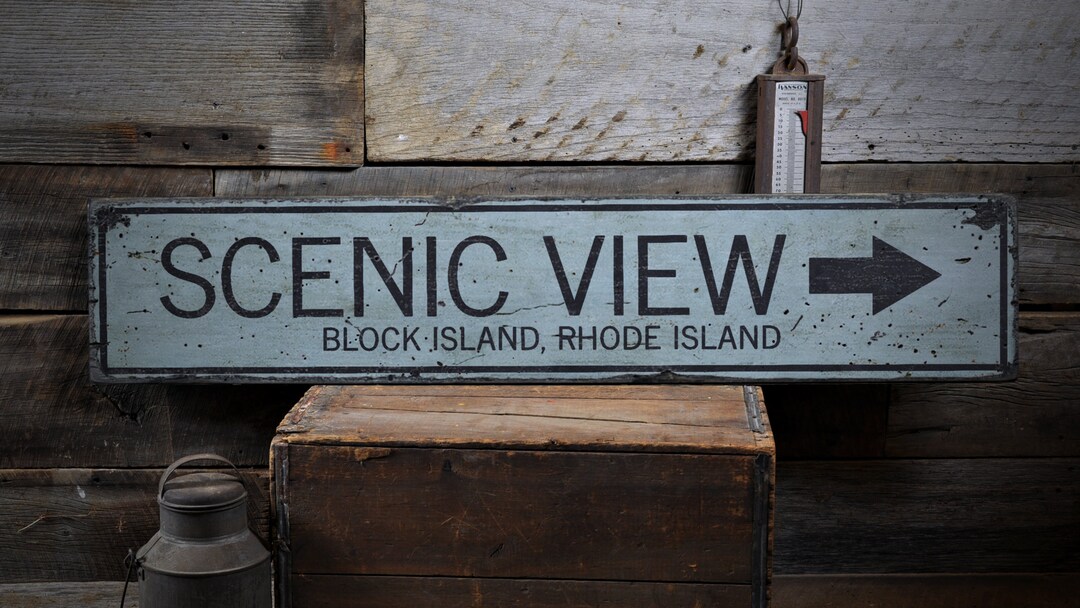 Scenic View Sign, Vintage Road Sign, Old Destination Sign, Custom City ...
