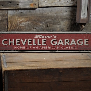 Chevelle Garage Sign, Wood Chevelle Garage Sign, Wooden Chevy Decor, Wood Car Sign, Wooden Car Decor, Rustic Handmade Wood Sign Decor