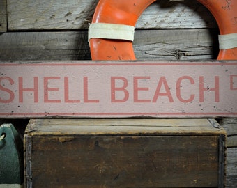Decoración de conchas, decoración de casa de playa, regalo para casa de playa, decoración para casa de playa, decoración de playa, decoración costera, letrero rústico de madera hecho a mano.