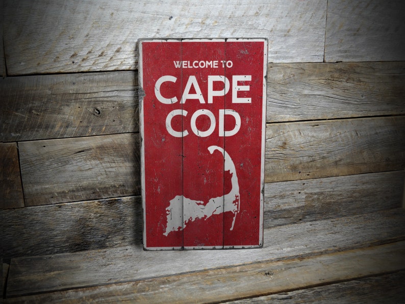 Cap Cod Sign Cape Cod Welcome Sign, Retro Welcome Decor, Cape Cod Decor, Coastal ...
