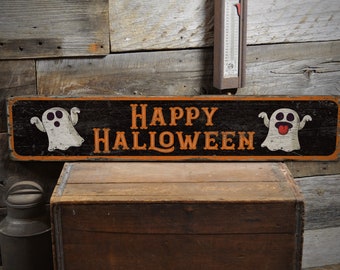 Happy Halloween Decor, Halloween Scary Witch Decor, Fall Lover Sign, Wooden Scary Signs, Wood Decor- Rustic Hand Made Wooden Sign Decoration