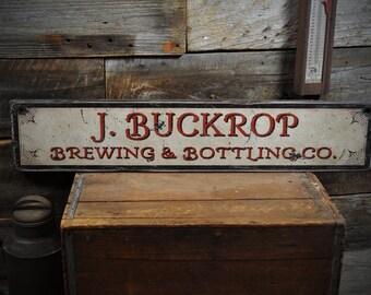 Custom Brewing & Bottling Wood Sign - Rustic Hand Made Vintage Wooden Decoration Signs