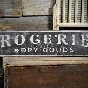 Groceries & Dry Good Distressed Sign, Kitchen Sign, Kitchen Plaque, Kitchen Wall Decor, Rustic Sign, Vintage Kitchen Sign Wooden Decoration