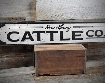 Cattle Company Sign, Farmhouse Wall Decor, Custom Cattle Ranch, Farmhouse Sign, Cattle Ranch Sign, Rustic Wooden Sign - Handmade Wooden Sign