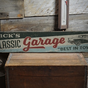 Classic Garage Sign, Wooden Classic Car Sign, Garage Sign, Classic Car Gift, Car Garage Decor and Gift, Rustic Handmade Wood Sign Decor