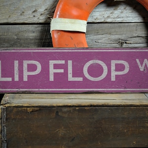Flip Flop Sign, Flip Flop Wall Decor, Decor Flip Flops, Beach Gift, Flip Flop Decor, Coastal Decor, Rustic Handmade Wood Sign Decor