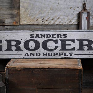 Grocery Decor, Wood Grocery Sign, Custom Pantry Decor, Grocer Gift, Grocery Kitchen Decor, Pantry Sign HandMade Vintage Wood Sign Decor