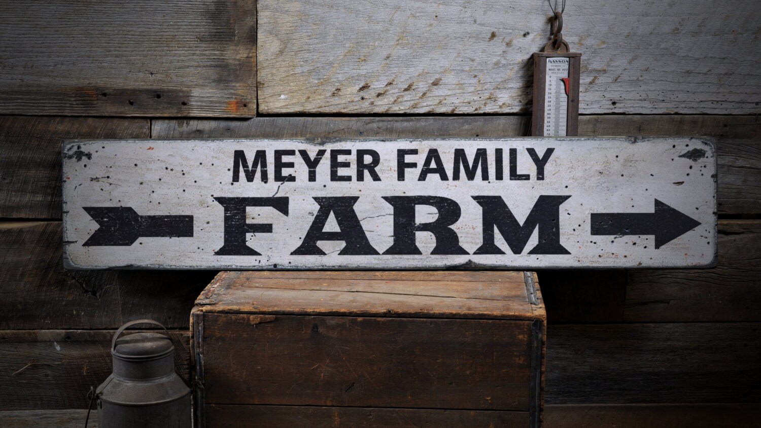 Pfeil Familie Bauernhof Holzschild, personalisierte Familie Nachname Geschenk, individuelle Gehöft Dekoration - rustikale handgemachte Vintage Holzschild Dekoration