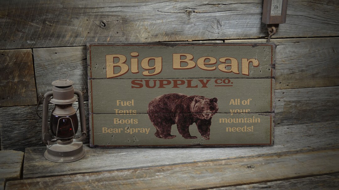 Big Bear Supply Sign, Big Bears Sign, Big Bear Wildlife, Wildlife Decor