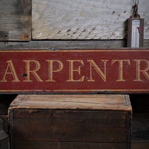 Carpenter Gift, Carpentry Sign, Custom Carpenter Gift, Carpentry Decor, Carpenter Wall Decor - Rustic Hand Made Distressed Wood Decor