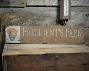 Custom National Park Presidents Sign - Rustic Hand Made Vintage Wooden Sign