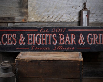 Benutzerdefiniertes Bar-Schild, Hausbar-Schild, Holzbar-Schild, Bar & Grill-Schild, Bar-Dekor, Hausbar-Dekor, Bar-Dekor-Schild - Rustikales handgemachtes Holzschild