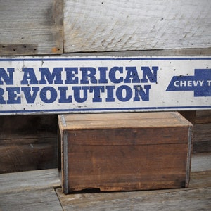 &quot;Amerikanisches &quot;&quot;Chevy Revolution&quot;&quot; Zeichen, Chevy Trucks Dekoration, Mannhöhle Dekor, Chevy Besitzer Geschenk, Chevy Garage, Vintage Look Schild - Handgefertigtes Holzschild.&quot;