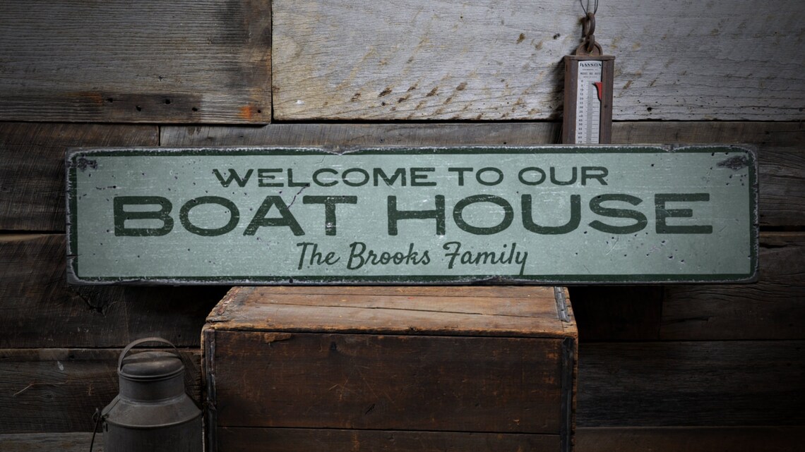 Boat House Sign Wooden Boat Sign Boat House Boat House Etsy