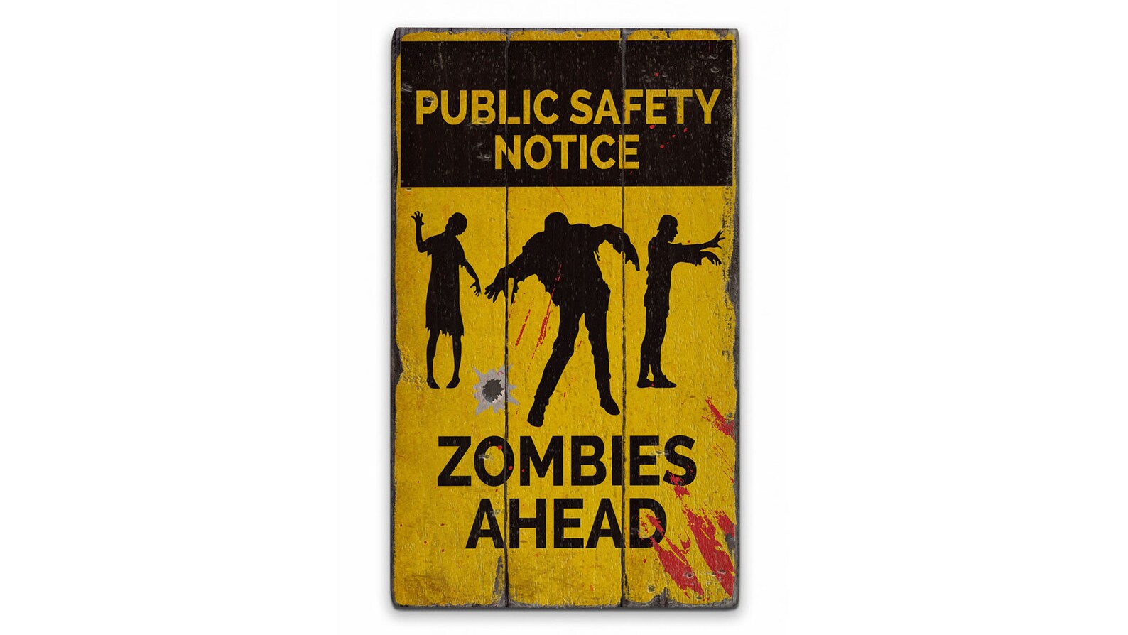 Zombie Attacks Sign Zombie Warning Sign Wooden Zombie Sign Etsy