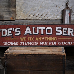 Mechanic Gift, Auto Service Sign, Mechanic Sign, Mechanic Mancave, Custom Auto Sign, Auto Sign -Rustic Hand Made Distressed Wood