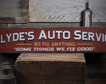 Mechanic Gift, Auto Service Sign, Mechanic Sign, Mechanic Mancave, Custom Auto Sign, Auto Sign -Rustic Hand Made Distressed Wood