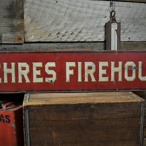 Custom Fireman Sign, Family Firehouse Sign, Fireman Sign, Firefighter Gift, Fire House Decor - Rustic Hand Made Vintage Wooden Decoration