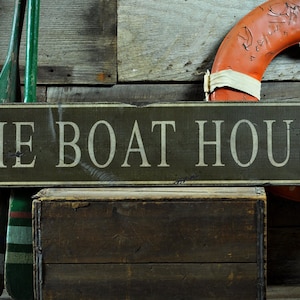 Custom Distressed The Boat House Sign - Rustic Hand Made Vintage Wooden
