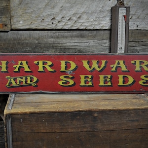 Matériel primitif et enseigne Seeds - Enseigne en bois vintage rustique faite à la main