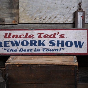Firework Show Wood Sign, Firework Lover Gift, Custom July Party Decor, July 4th Sign, Fireworks Sign, Rustic Handmade Wood Sign Decor