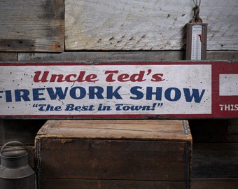 Firework Show Wood Sign, Firework Lover Gift, Custom July Party Decor, July 4th Sign, Fireworks Sign, Rustic Handmade Wood Sign Decor