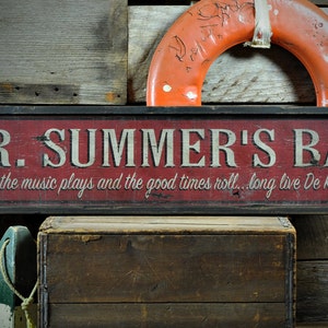 Custom Bar / Pub w/ Slogan Sign, Summer Sign Decor, Old Vintage House Gifts - Rustic Hand Made Vintage Wooden Summer Decorations