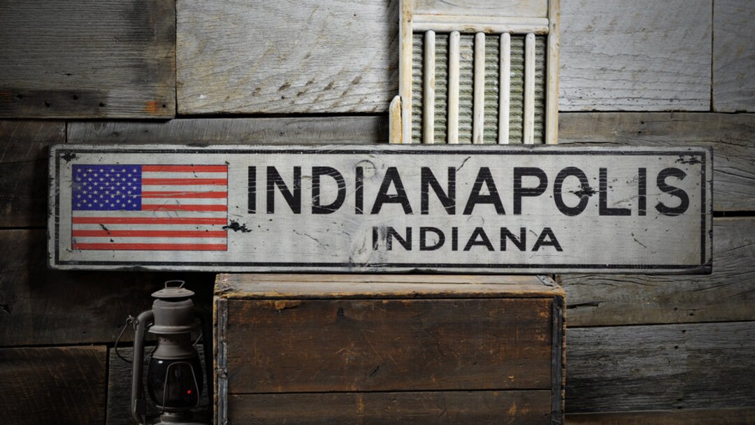Customizable Indianapolis Indiana Wood Sign, Rustic Handmade Decor - Etsy