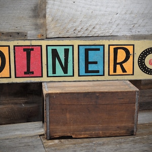 Vintage Diner Sign, Drive-In Diner Sign, Quality Food Diner, Diner Kitchen Decor, Diner Wall Decor, Handmade Wooden Sign - Retro Diner Decor