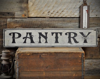 Rustic Wooden Pantry Sign, Vintage Kitchen Decor