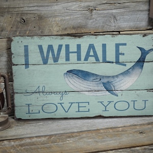 Whale Lover Wooden Sign, Ocean Whale Lover Gift Sign, Ocean Lifestyle, House Decor, Wooden Sale Decor, Wooden Wall Decor - Wooden Old Sign