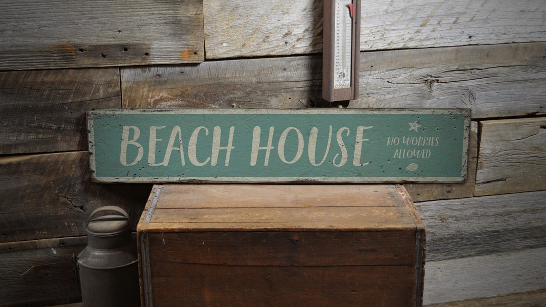 Beach House Decor Wood Beach House Sign Beach Lover Gift Etsy