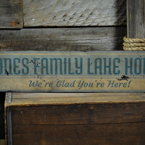 Pancarte Décorative « Welcome » Personnalisable Pour Maison De Campagne/Lac | Bois Rustique Fait Main - USA