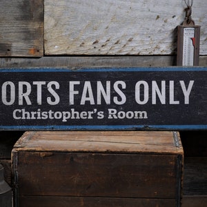 Sports Fans Wood Sign, Sports Lover, Kid Cave Decor, Custom Sports Room Decor, Boys Room Sports Sign, Vintage Handmade Wood Sign Decoration