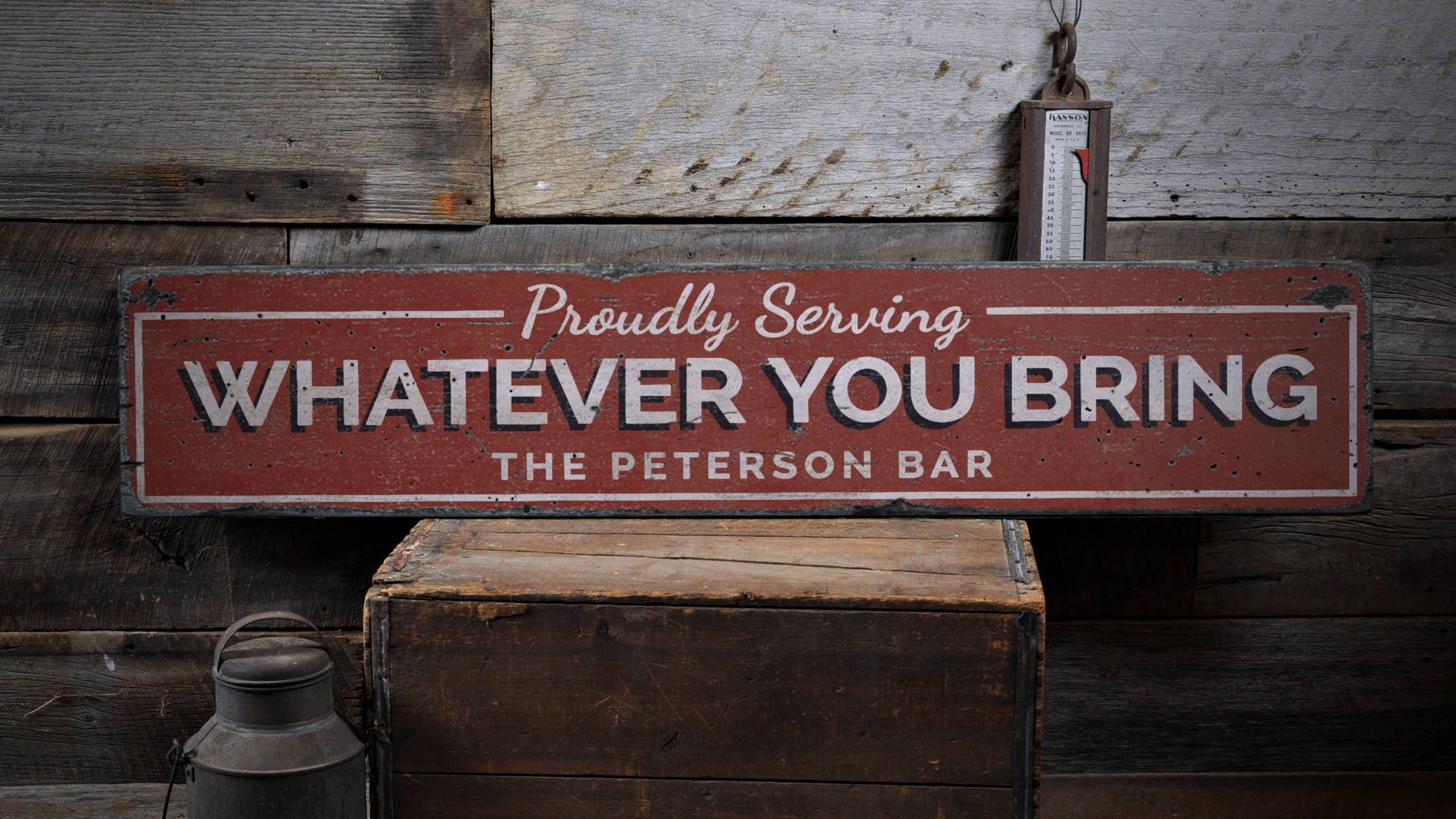 Proudly Serving Sign Home Bar Decor Home Bar Sign Custom Etsy