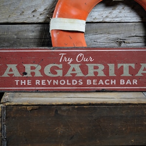 Margarita Sign, Custom Beach Bar Decor, Wood Bar Sign, Margarita Lover Gift, Rustic Beach Bar Sign, HandMade Vintage Wood Sign