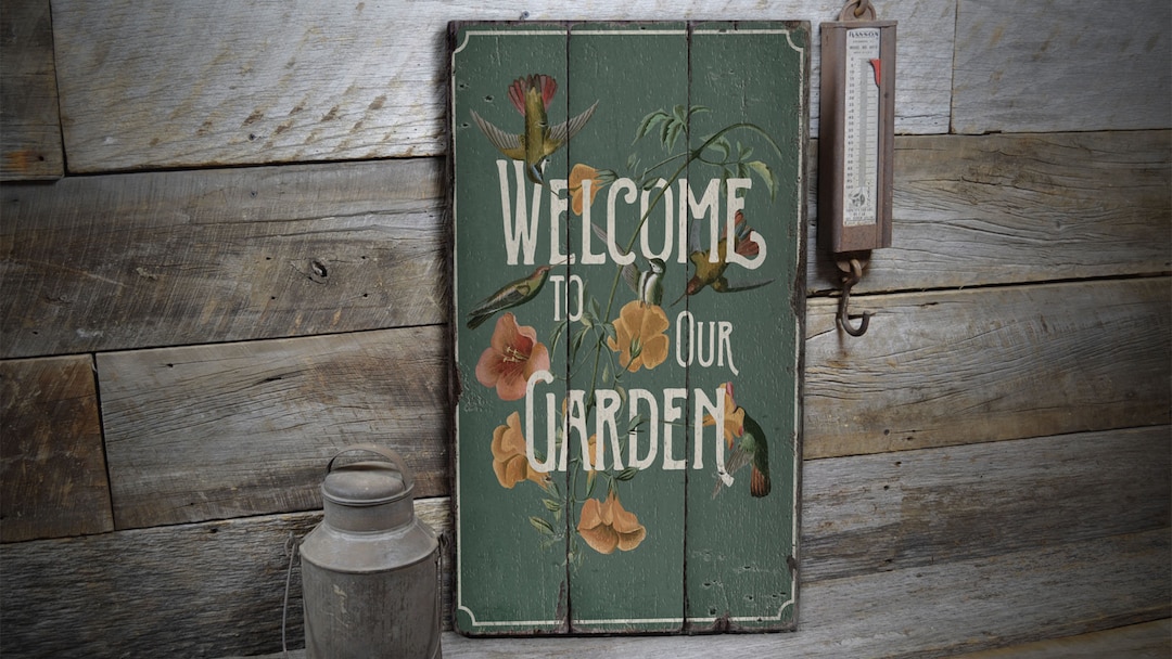 Welcome Garden Sign, Our Garden Sign, Flower Supply Decor, Flower Decor ...